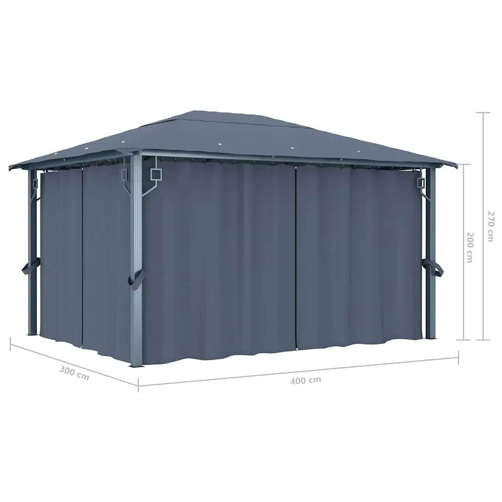 Gazebo Canopy Aluminium Steel 400x300 cm Oxford Fabric Anthracite