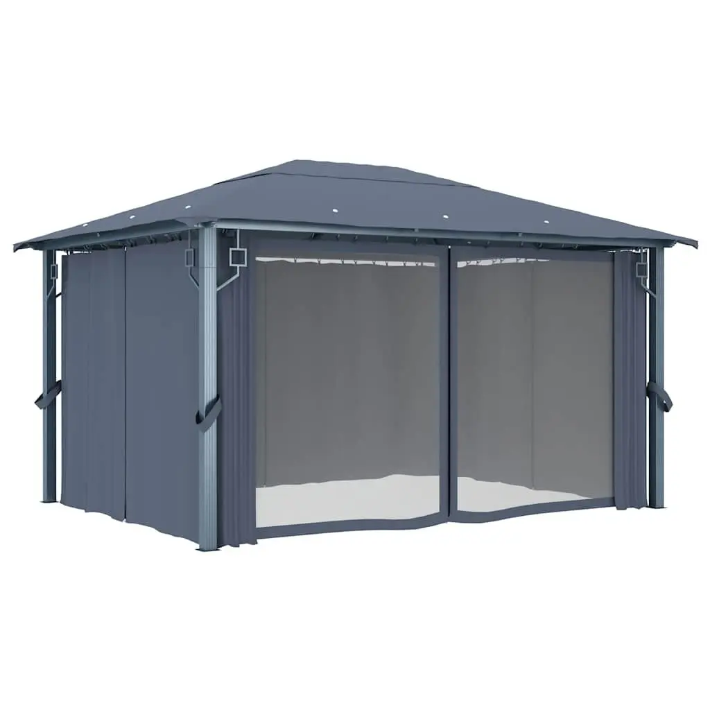 Gazebo Canopy Aluminium Steel 400x300 cm Oxford Fabric Anthracite