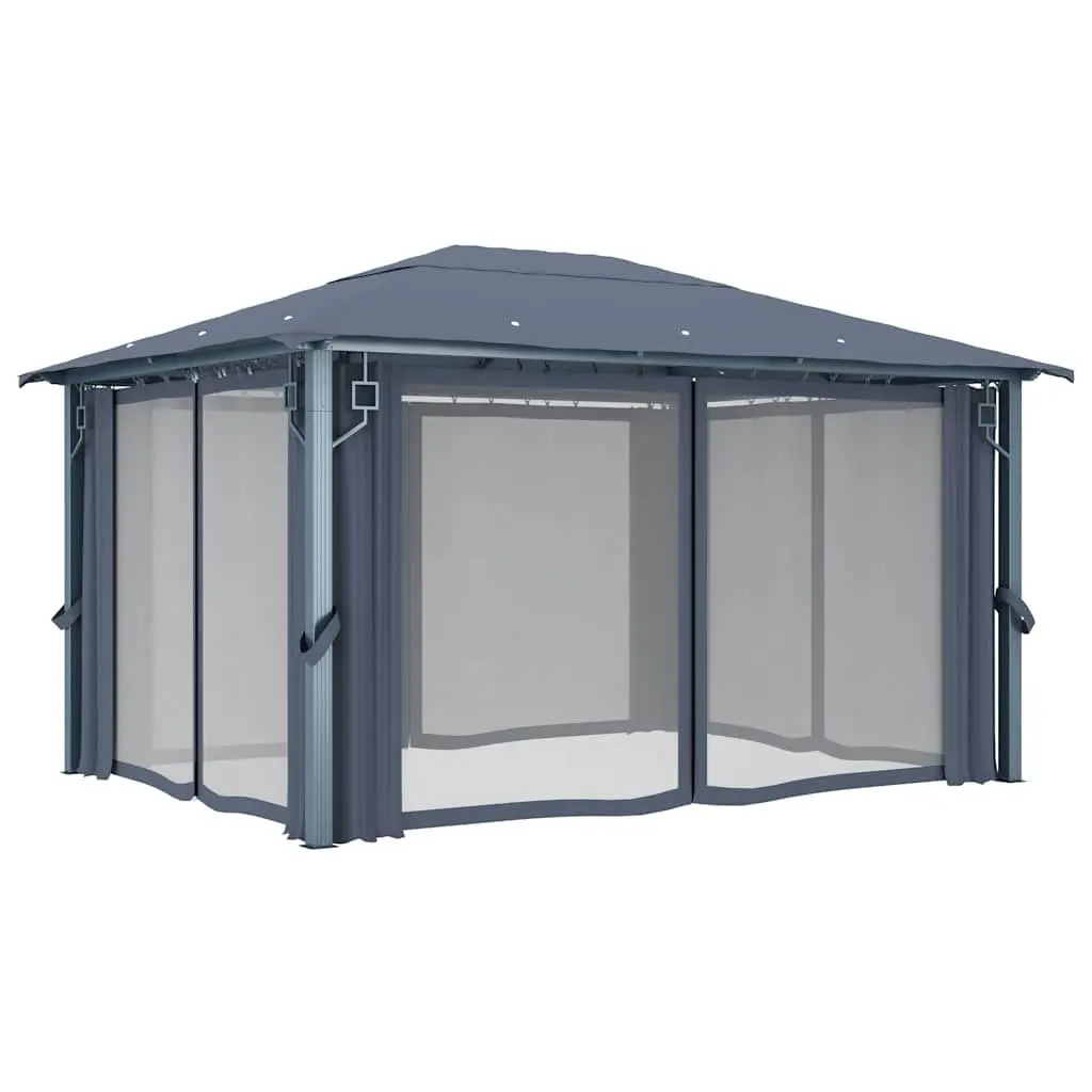 Gazebo Canopy Aluminium Steel 400x300 cm Oxford Fabric Anthracite