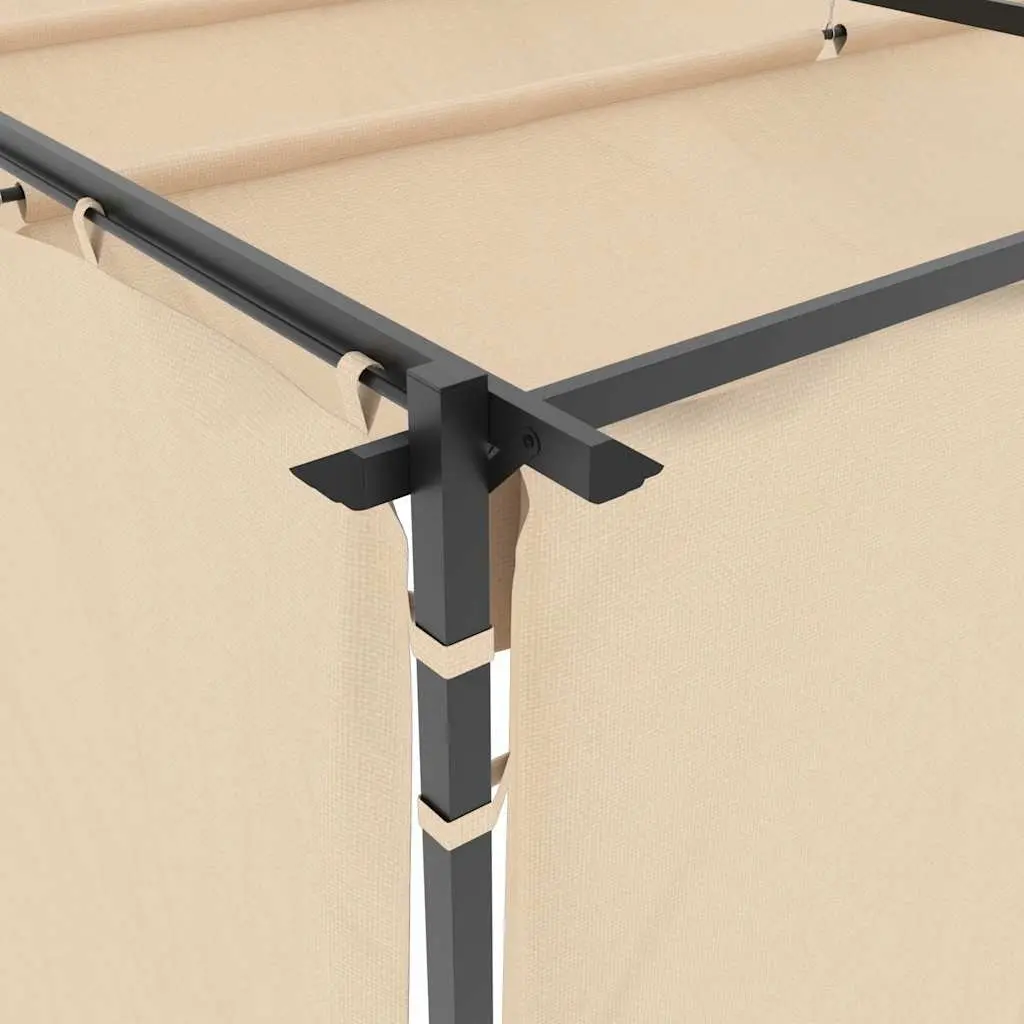 3x3 m Cream Outdoor Gazebo with Curtains and Steel Frame