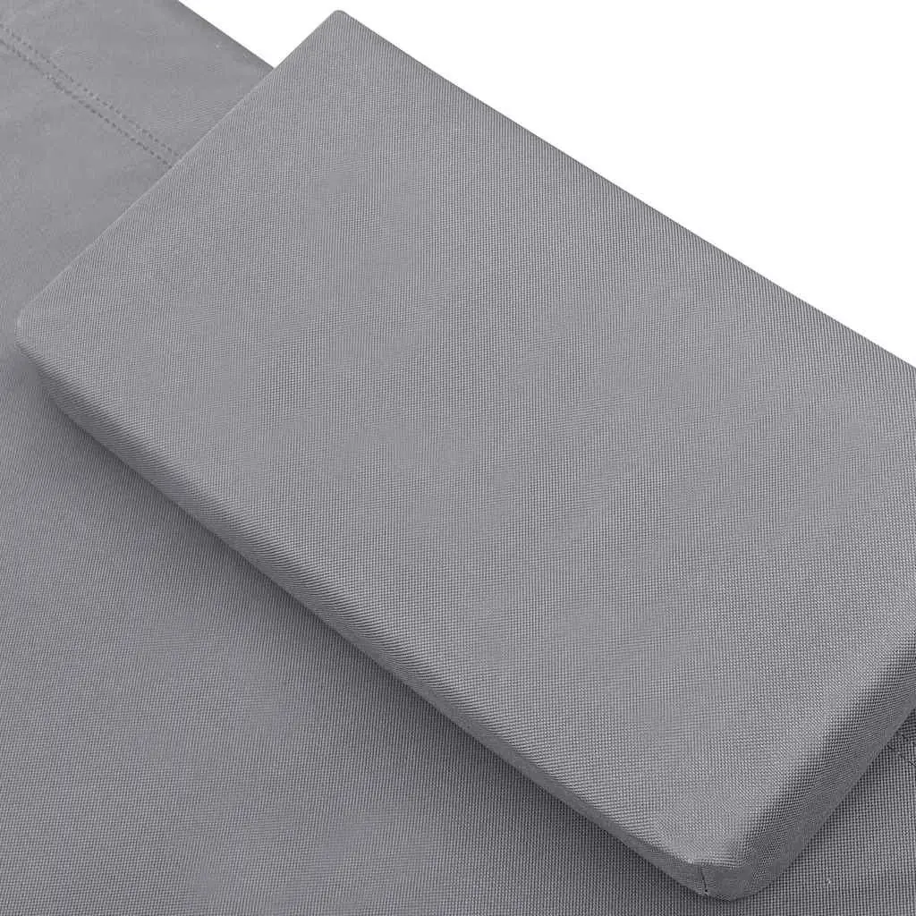 Outdoor Sun Lounger Bed with Canopy in Grey