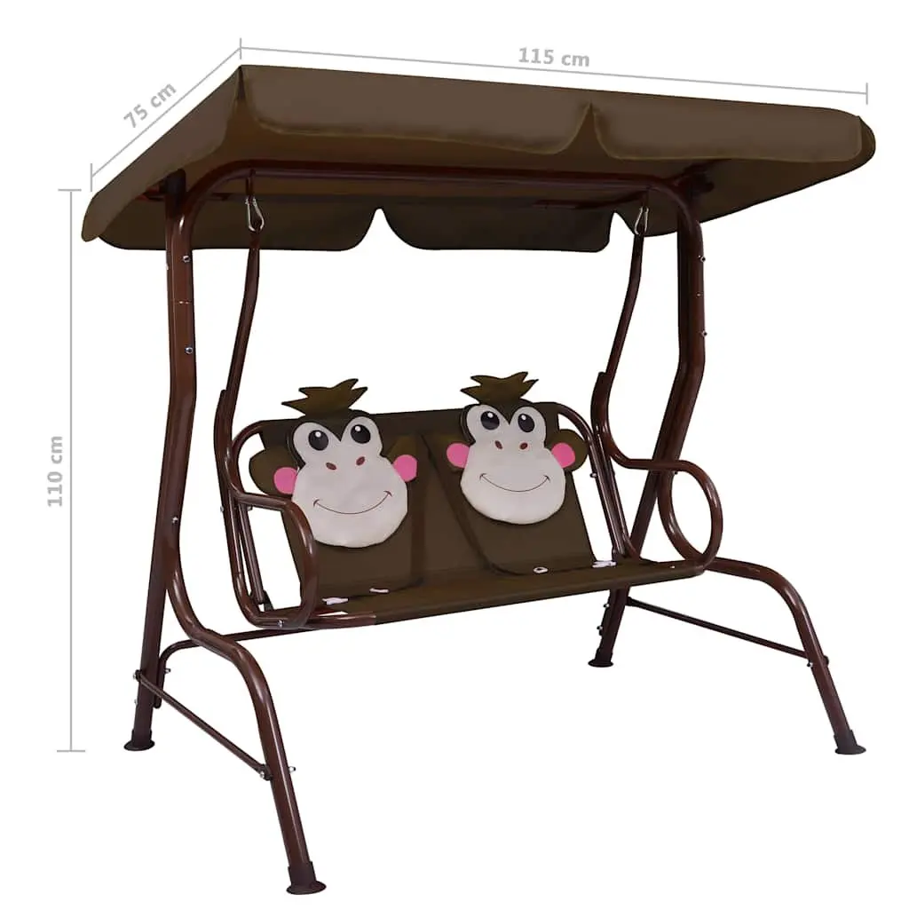 Kids Swing Bench with Sunshade Canopy