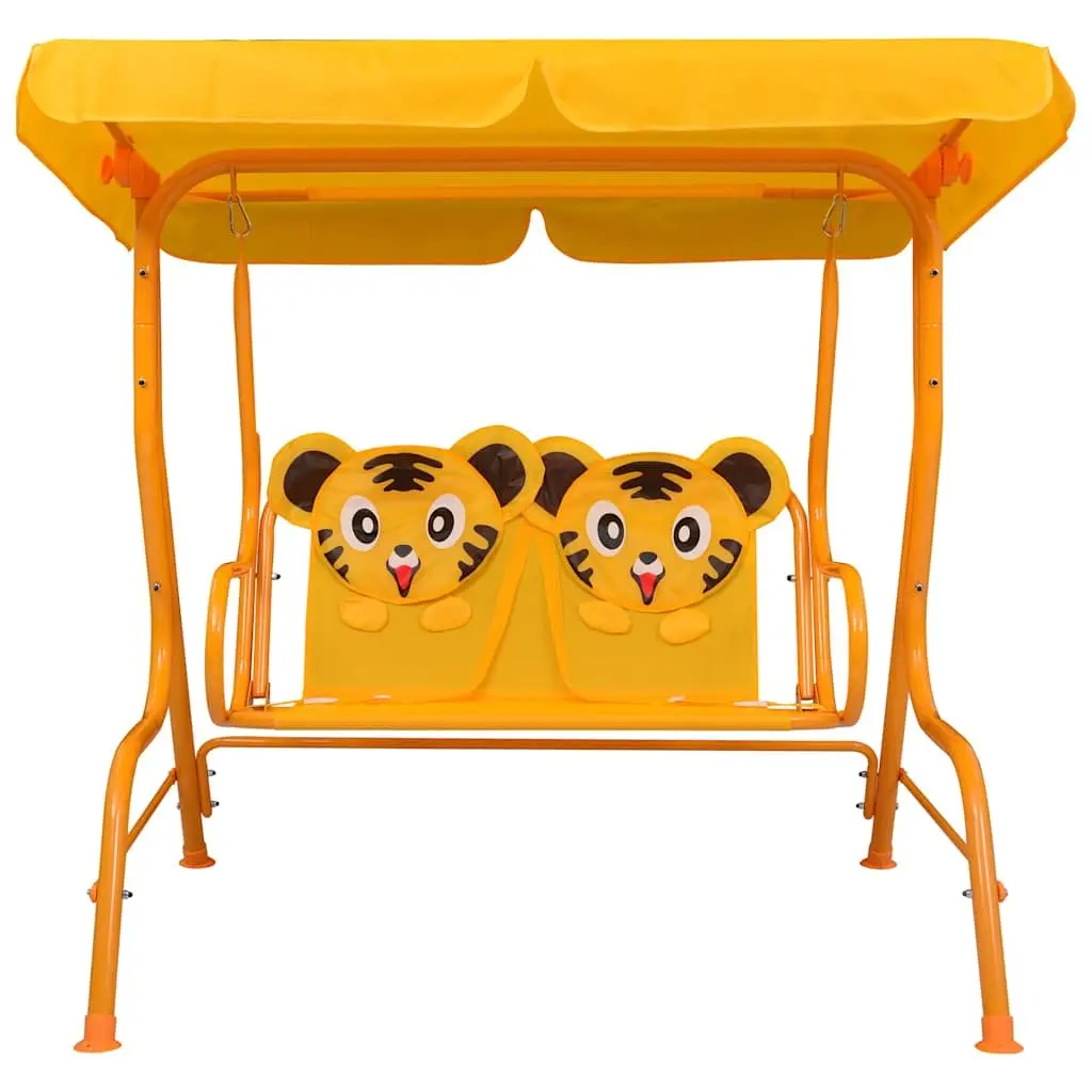 Kids Swing Bench Steel 115x75x110cm Yellow