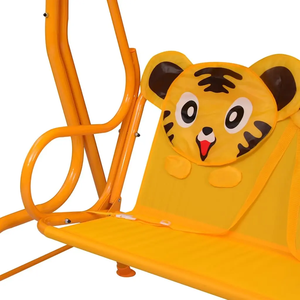 Kids Swing Bench Steel 115x75x110cm Yellow