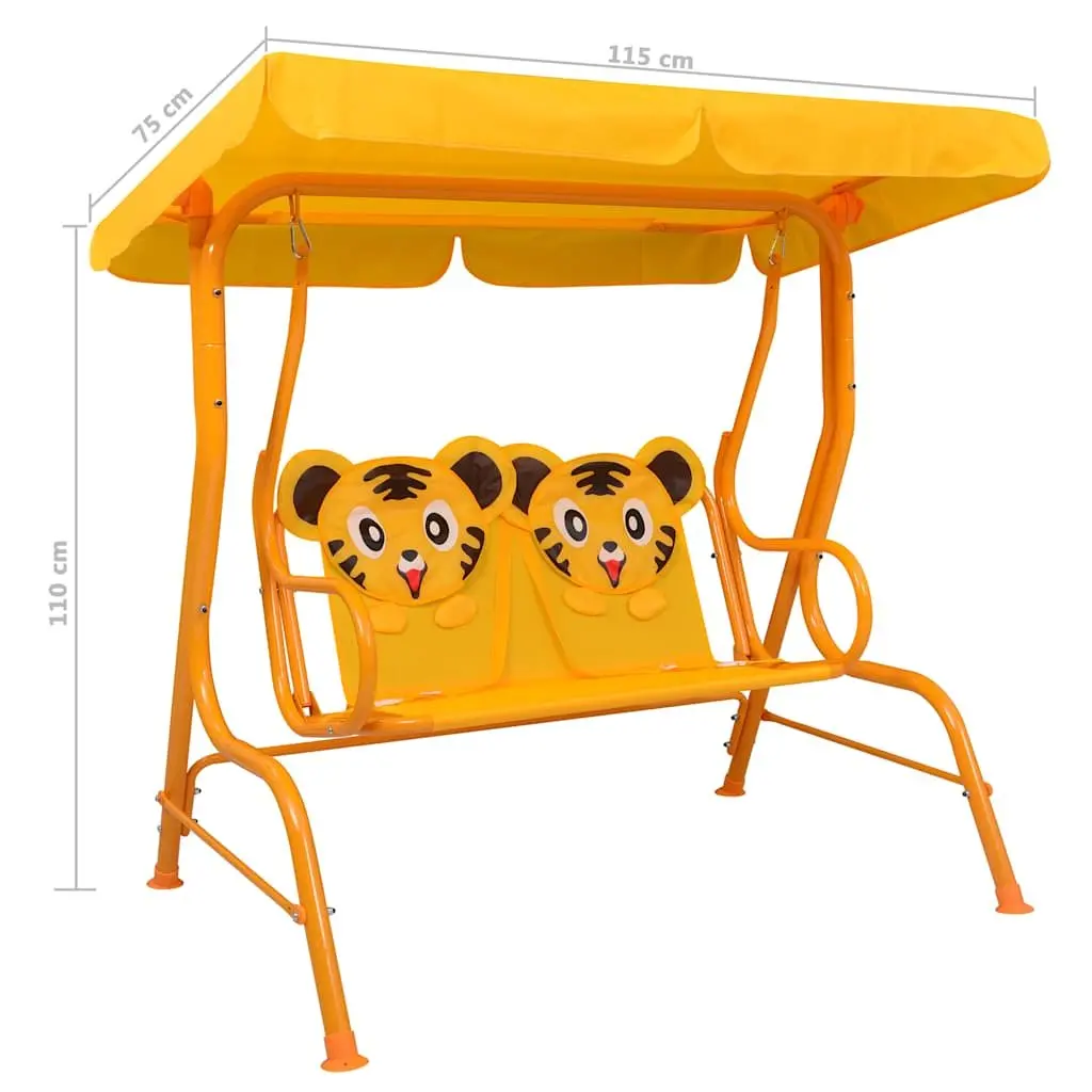 Kids Swing Bench Steel 115x75x110cm Yellow