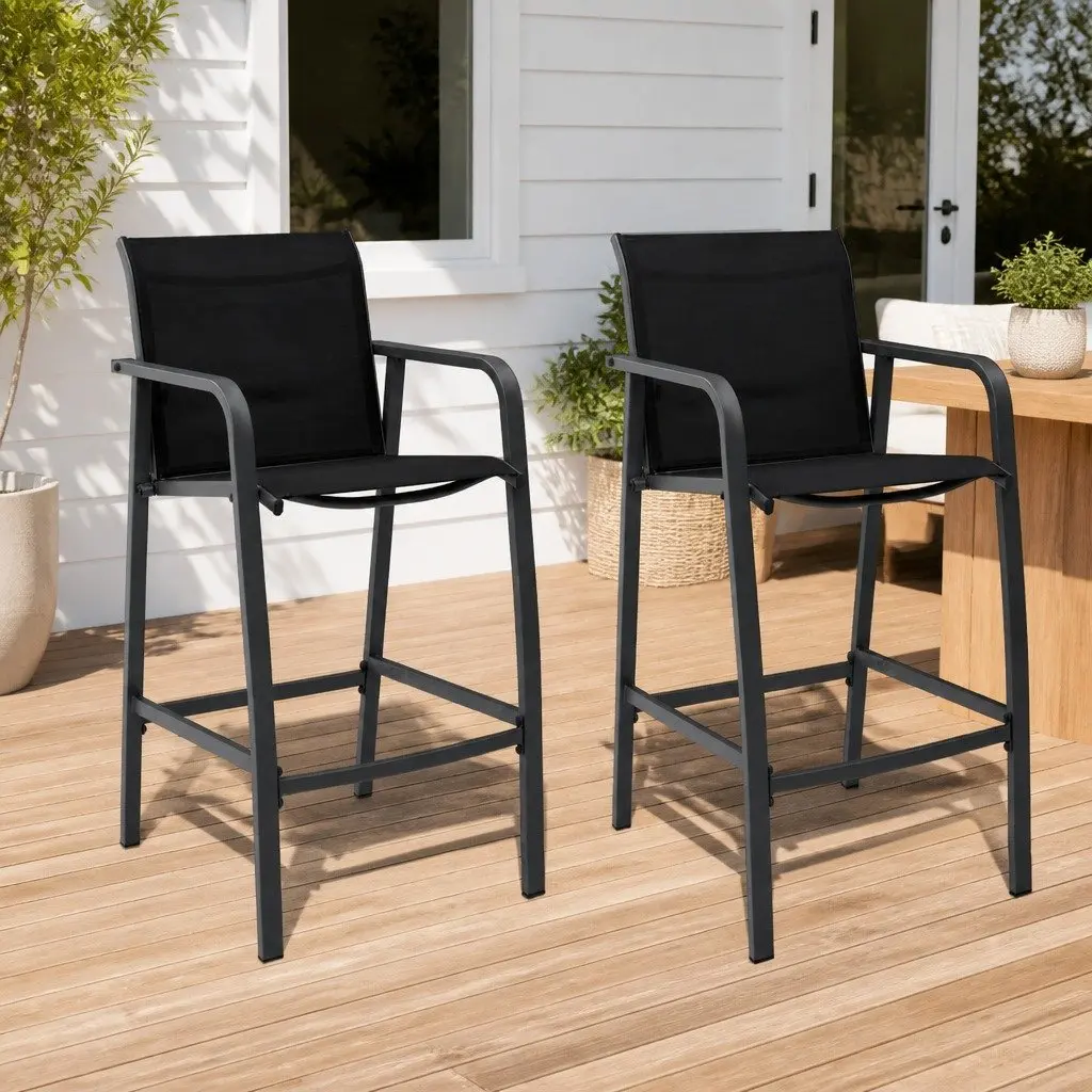 Outdoor Bar Chairs Set of 2 for Garden Patio