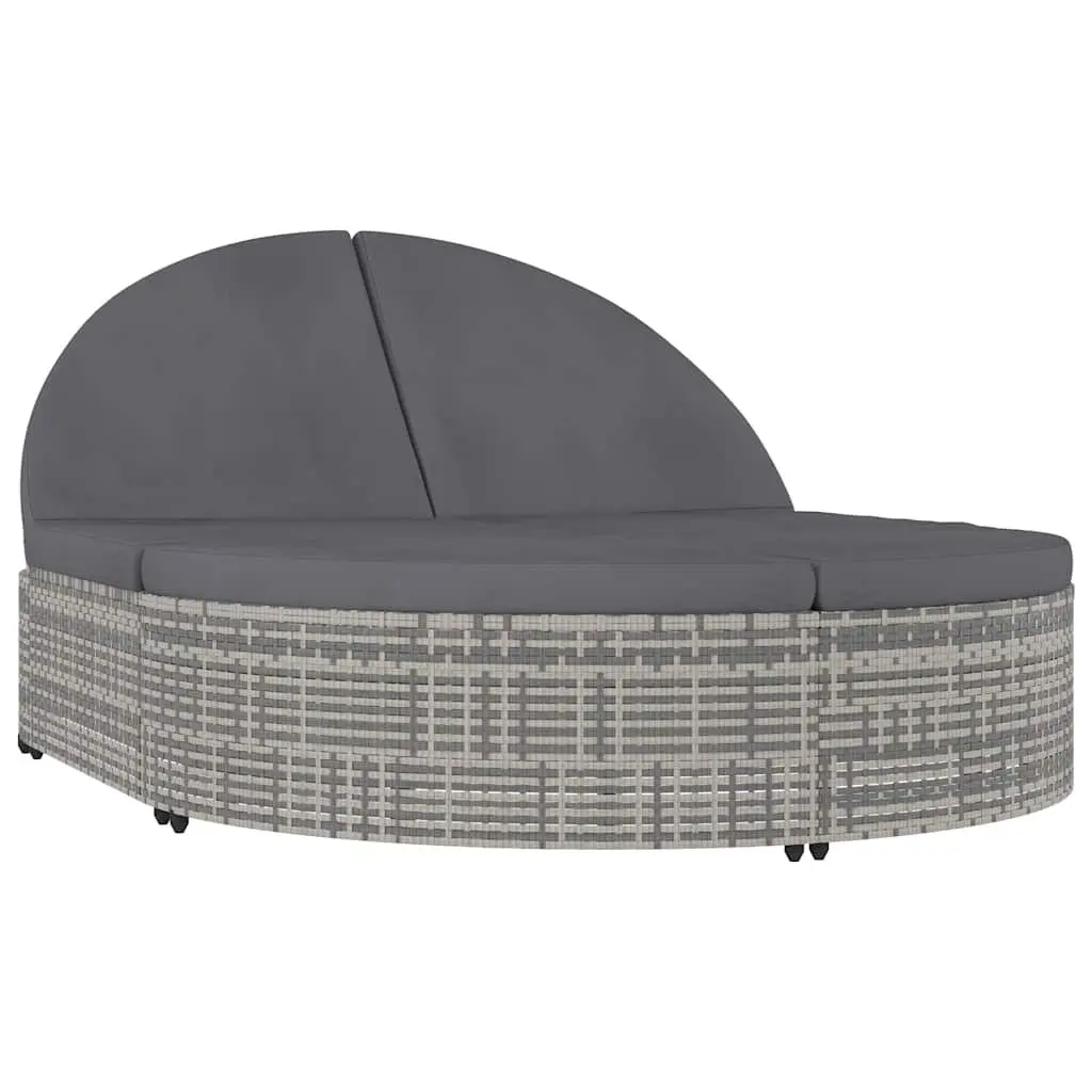 2-Person Sun Lounger with Adjustable Ends in Grey