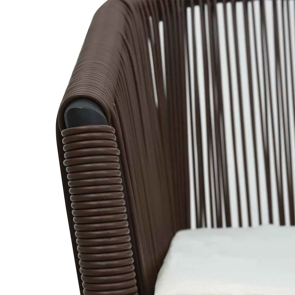 Outdoor Chairs PE Rattan 2 Piece Set Brown with Cushions