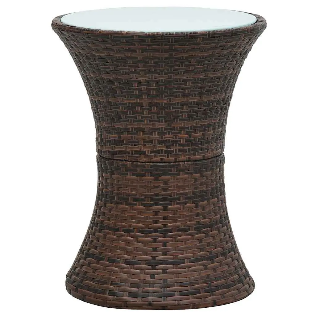 Weather-Resistant Drum-Shaped Side Table in Brown
