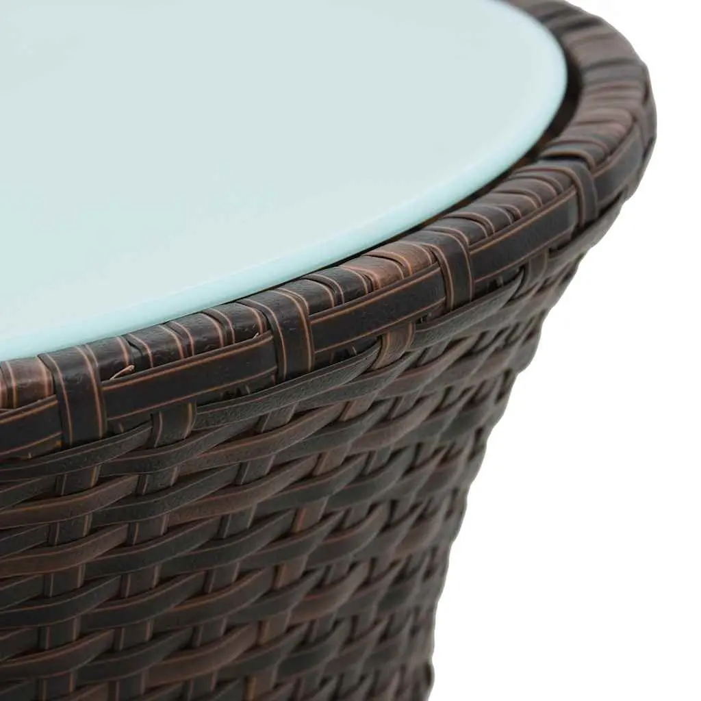 Weather-Resistant Drum-Shaped Side Table in Brown