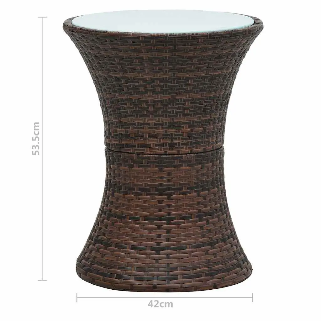 Weather-Resistant Drum-Shaped Side Table in Brown