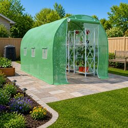 Durable Greenhouse 6.86 m² with Galvanised Steel Frame