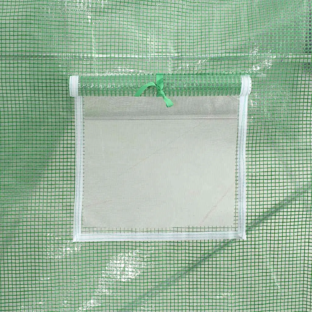Greenhouse Galvanised Steel Frame PE Mesh 6.86 m² Green