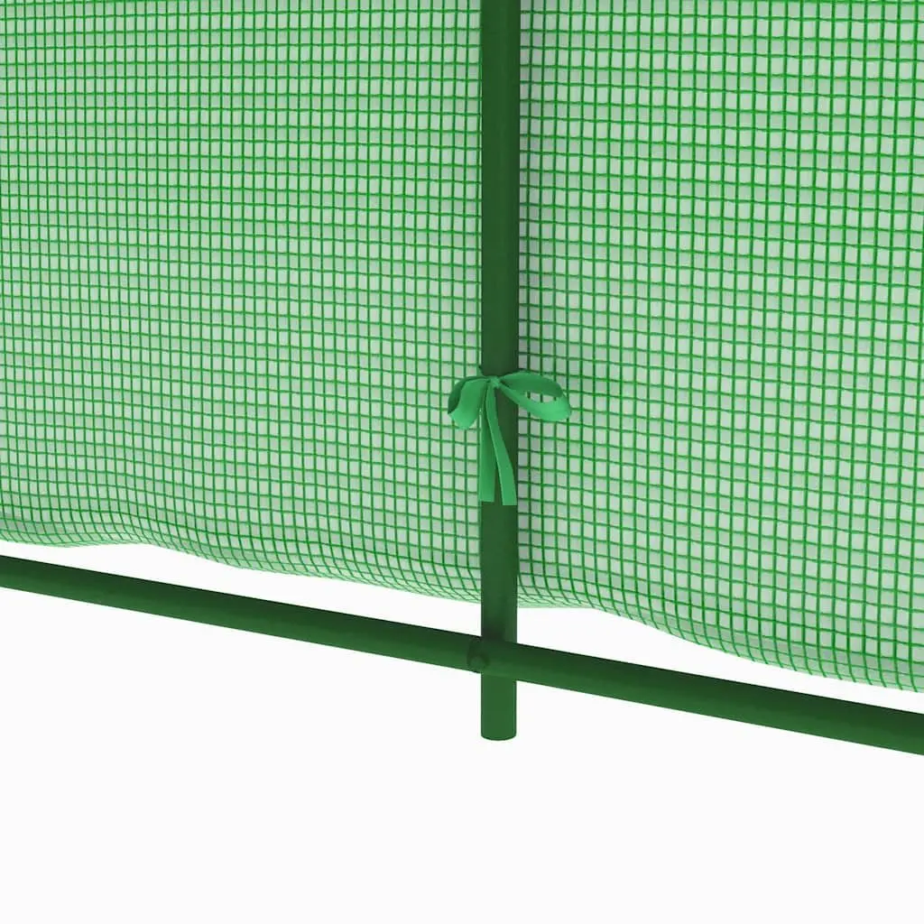 Greenhouse Galvanised Steel Frame PE Mesh 6.86 m² Green