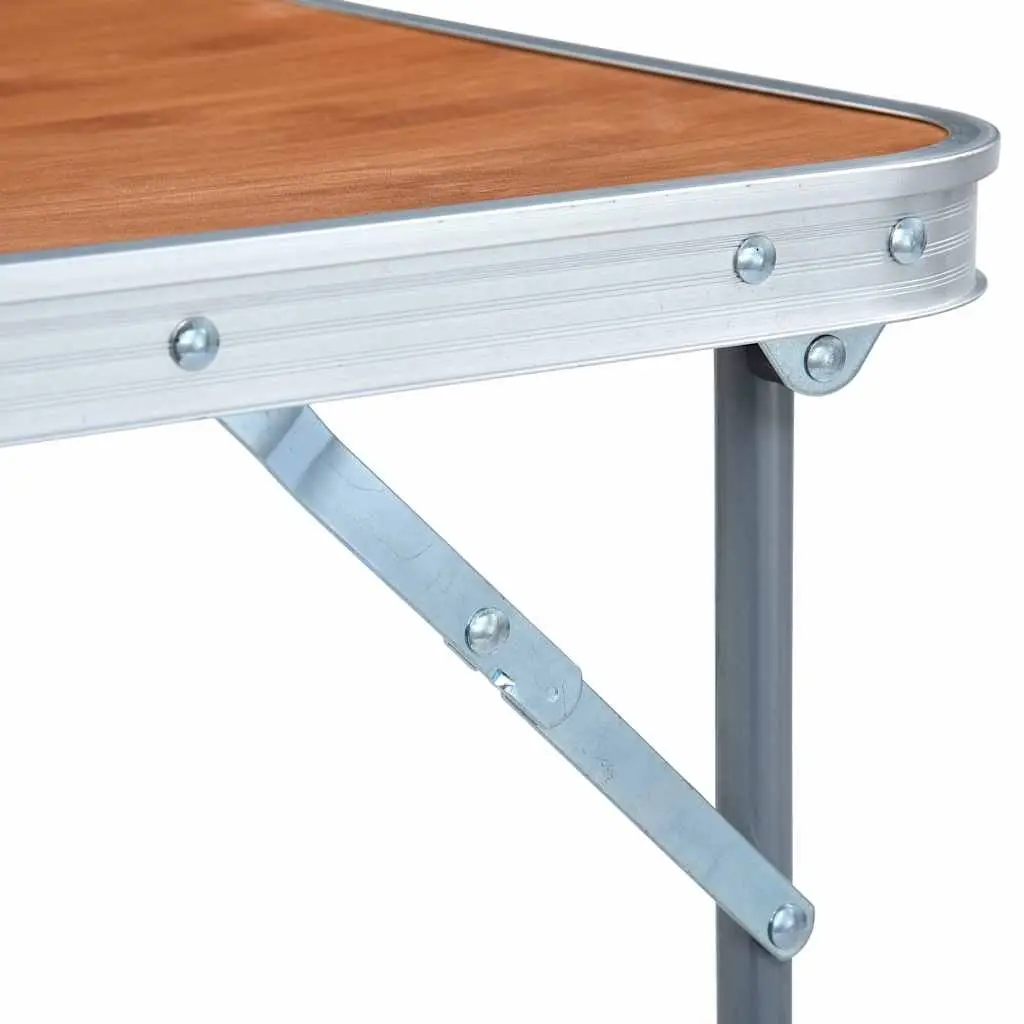 Portable Outdoor Picnic Table with Metal Frame