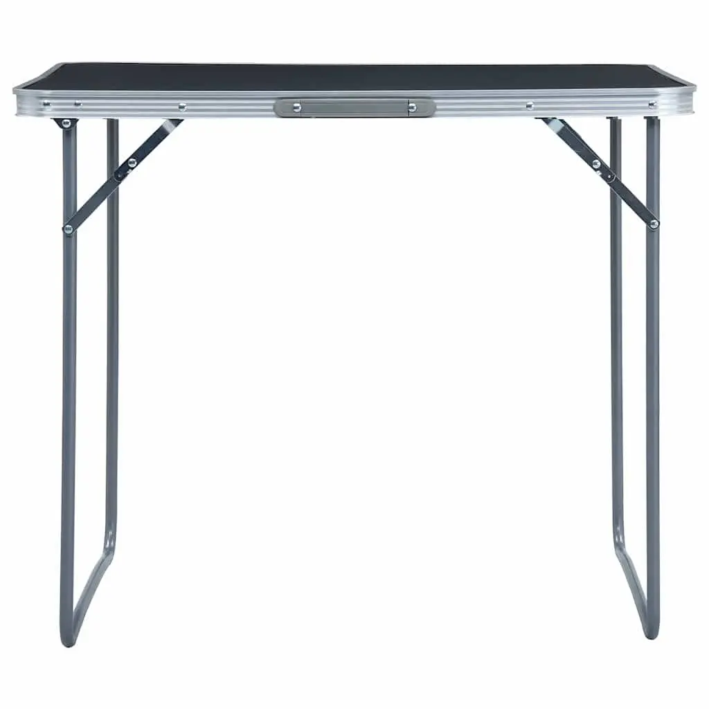 Grey Foldable Camping Table 80x60cm