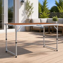 Durable Adjustable Height Camping Table for Outdoor Use