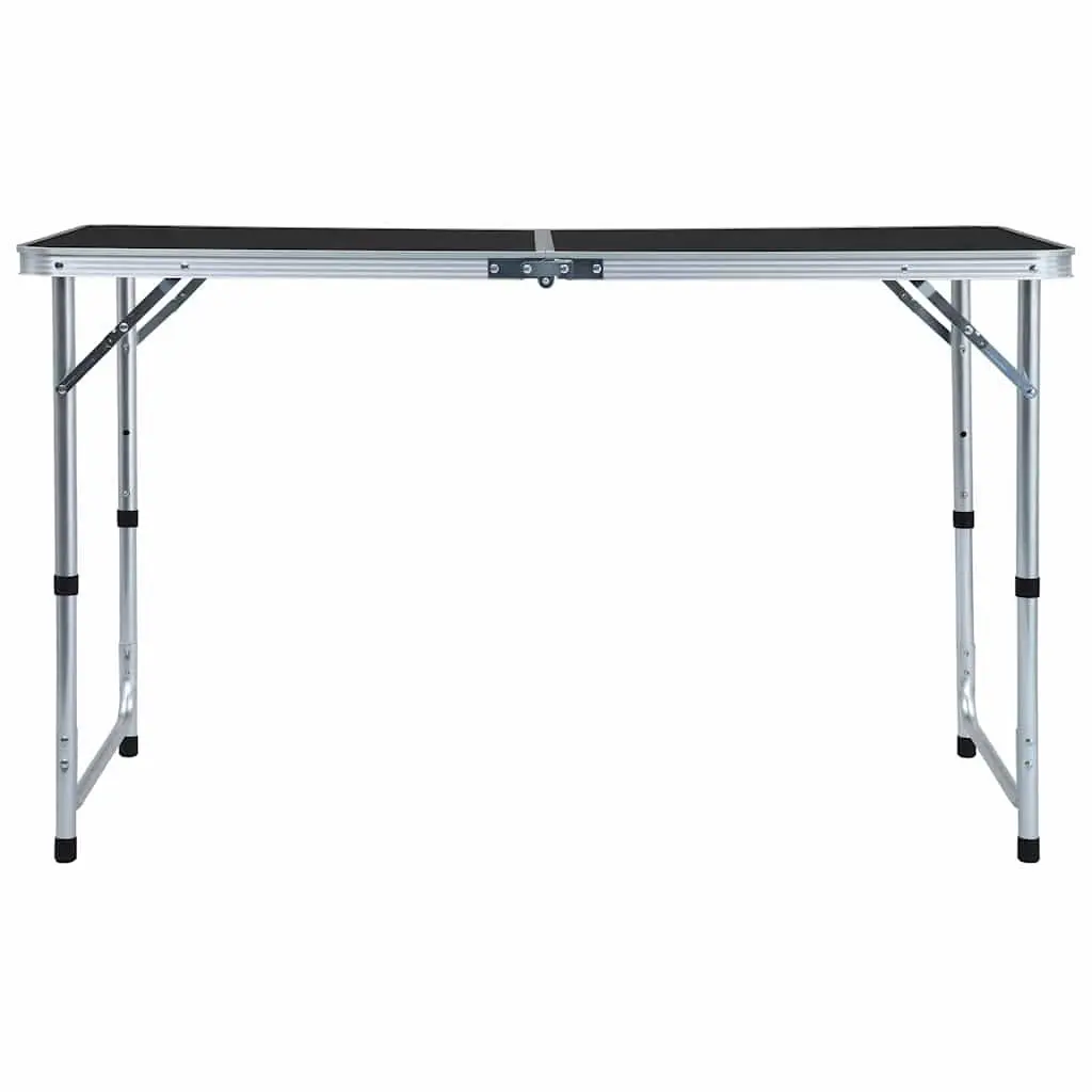 Foldable Camping Table Grey Adjustable Height Portable
