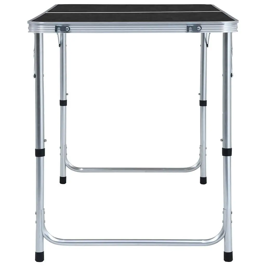 Foldable Camping Table Grey Adjustable Height Portable