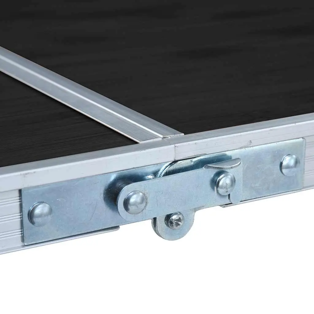 Foldable Camping Table Grey Adjustable Height Portable