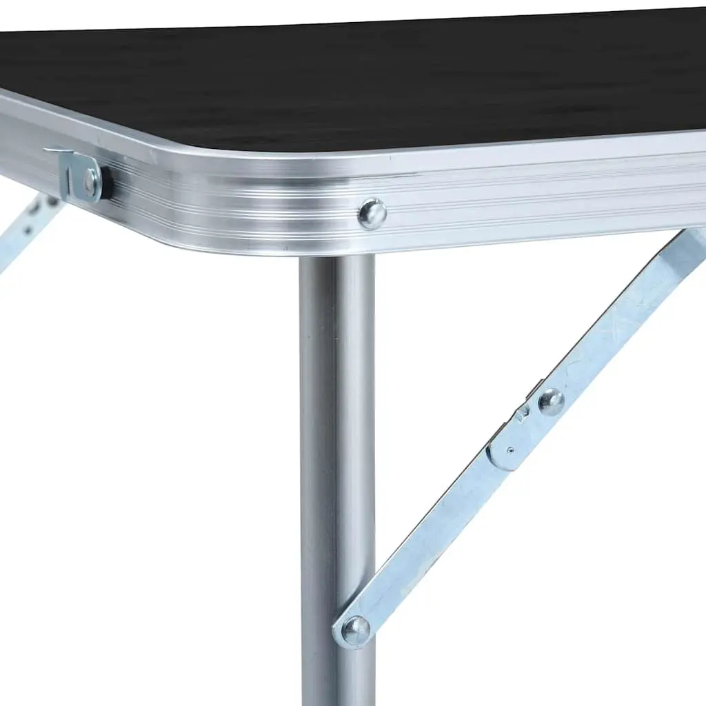 Foldable Camping Table Grey Adjustable Height Portable