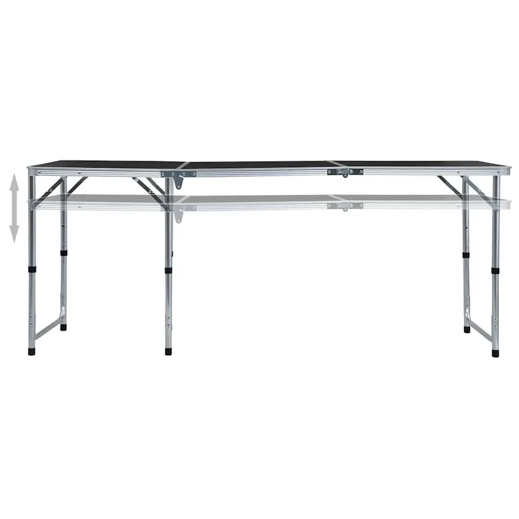 Adjustable Height Foldable Camping Table in Grey