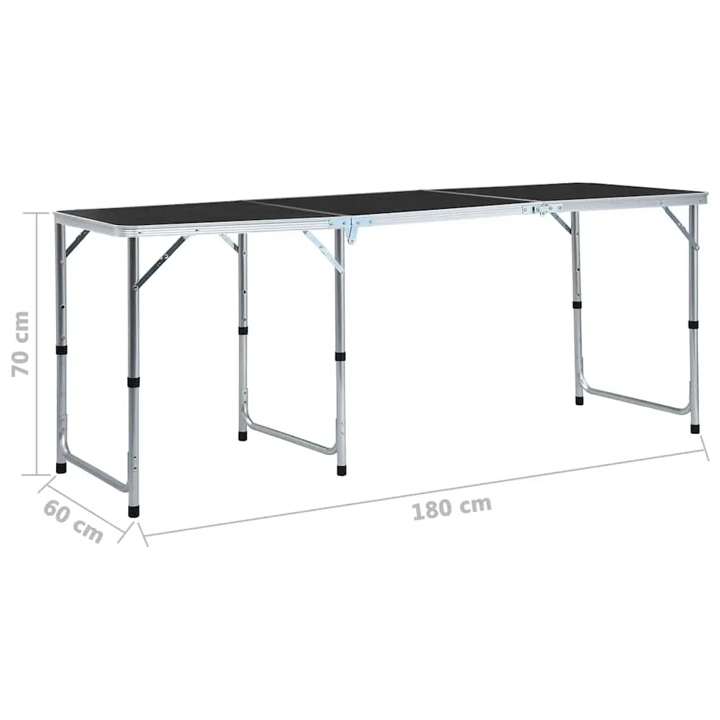 Adjustable Height Foldable Camping Table in Grey
