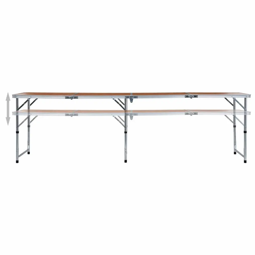 Adjustable Height Camping Table 240x60 cm Portable