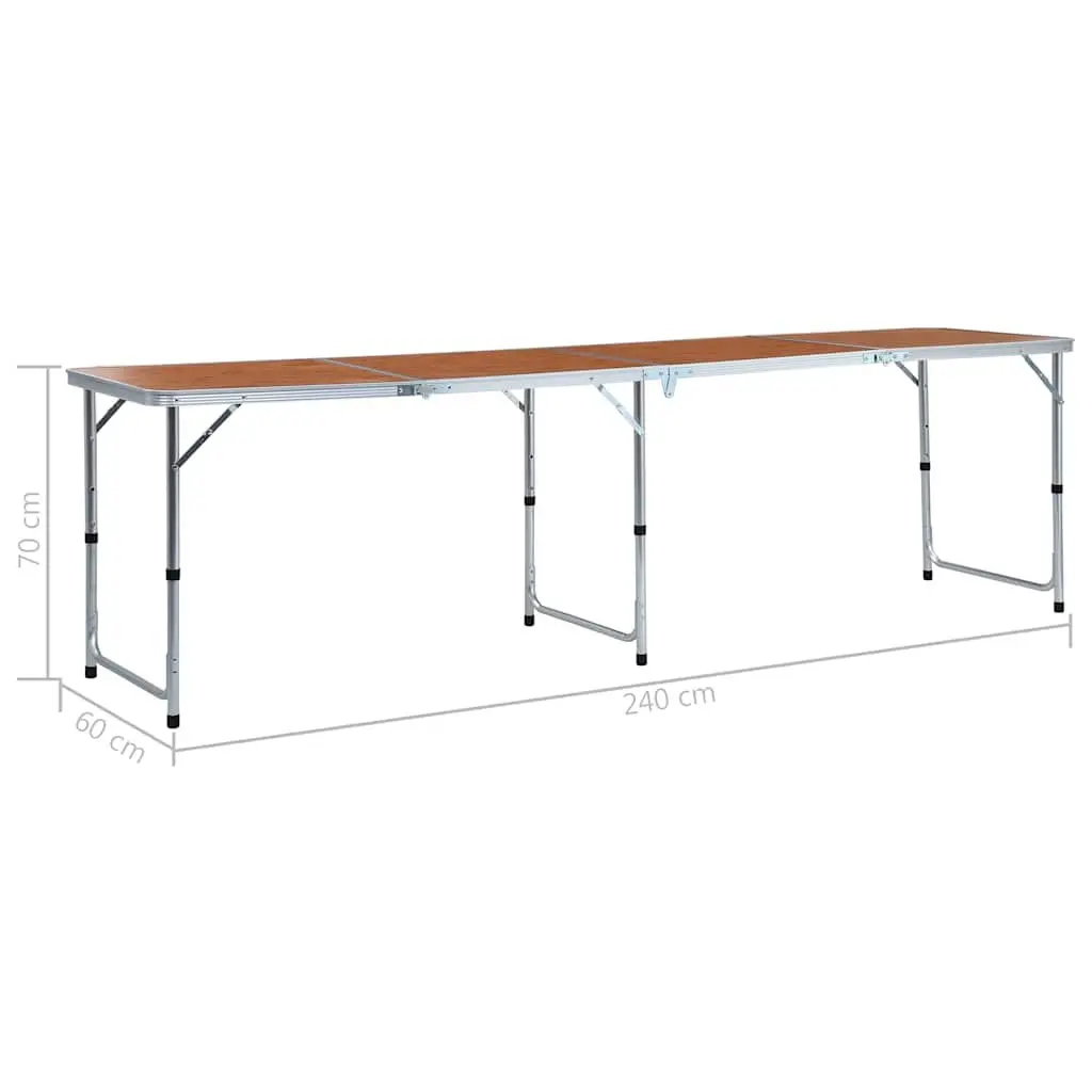 Adjustable Height Camping Table 240x60 cm Portable