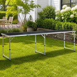 Adjustable Height Grey Camping Table for Outdoor Use