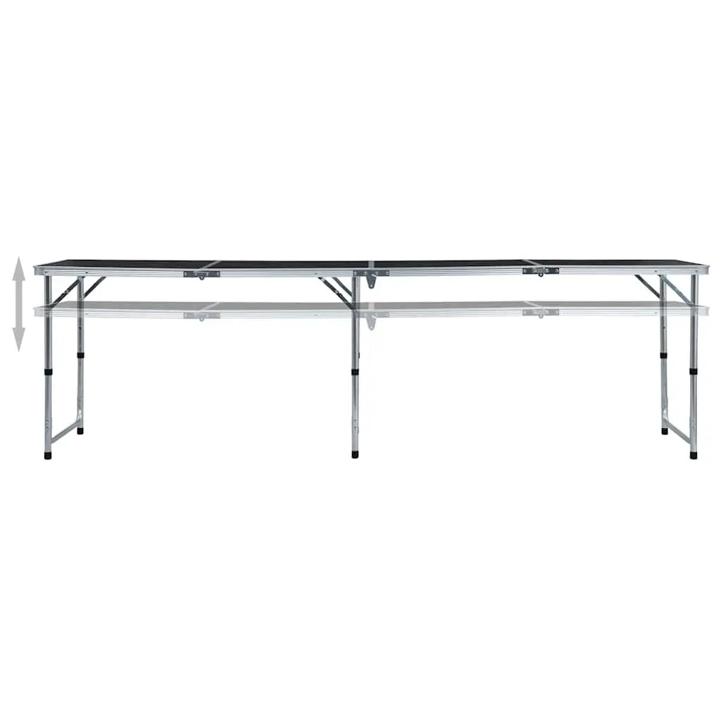 Adjustable Height Grey Camping Table for Outdoor Use