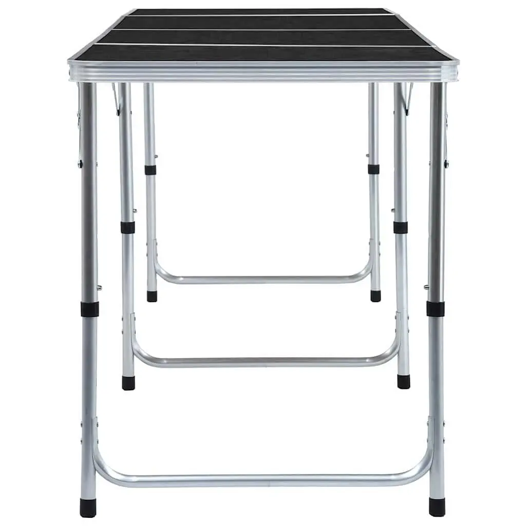 Adjustable Height Grey Camping Table for Outdoor Use