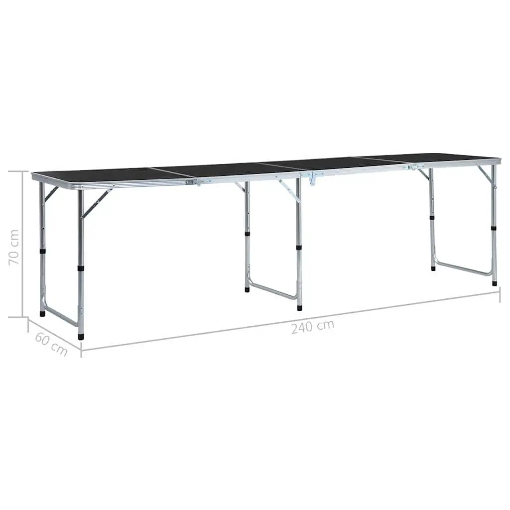 Adjustable Height Grey Camping Table for Outdoor Use