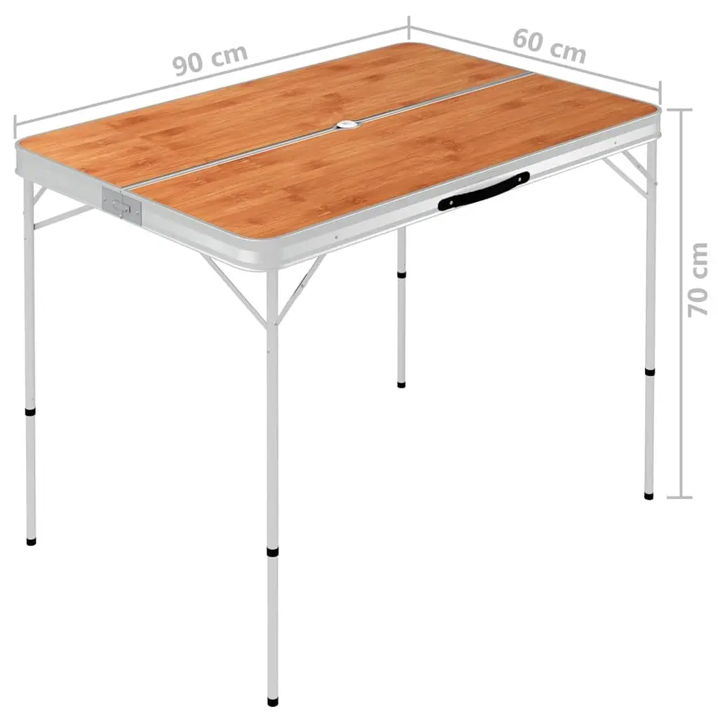 Folding Camping Table Set with Integrated Benches
