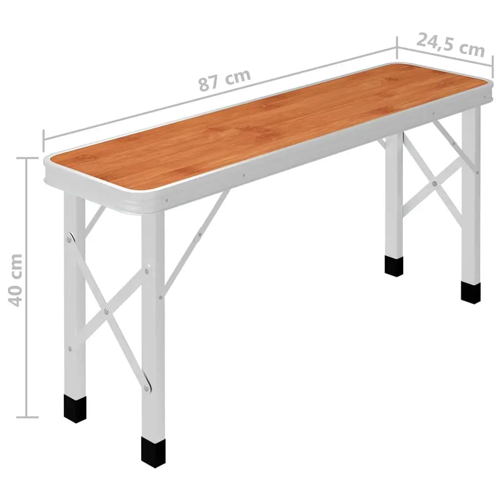Folding Camping Table Set with Integrated Benches
