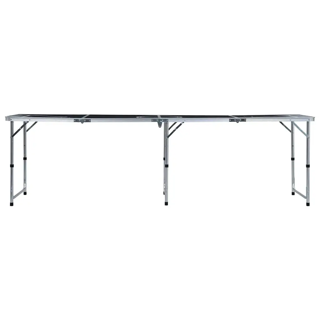 Folding Beer Pong Table Aluminium 240 cm Black