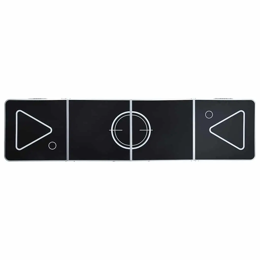 Folding Beer Pong Table Aluminium 240 cm Black