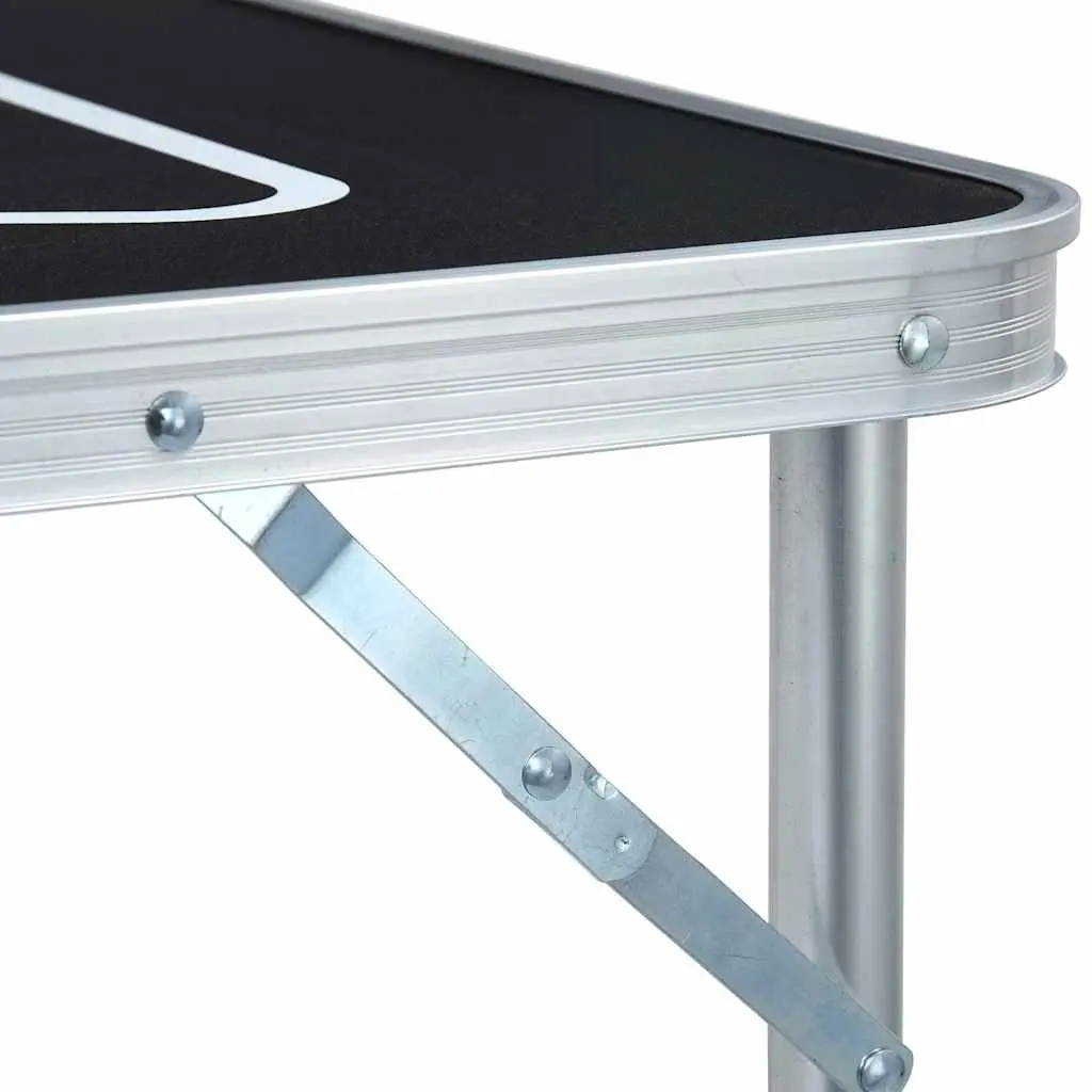 Folding Beer Pong Table Aluminium 240 cm Black