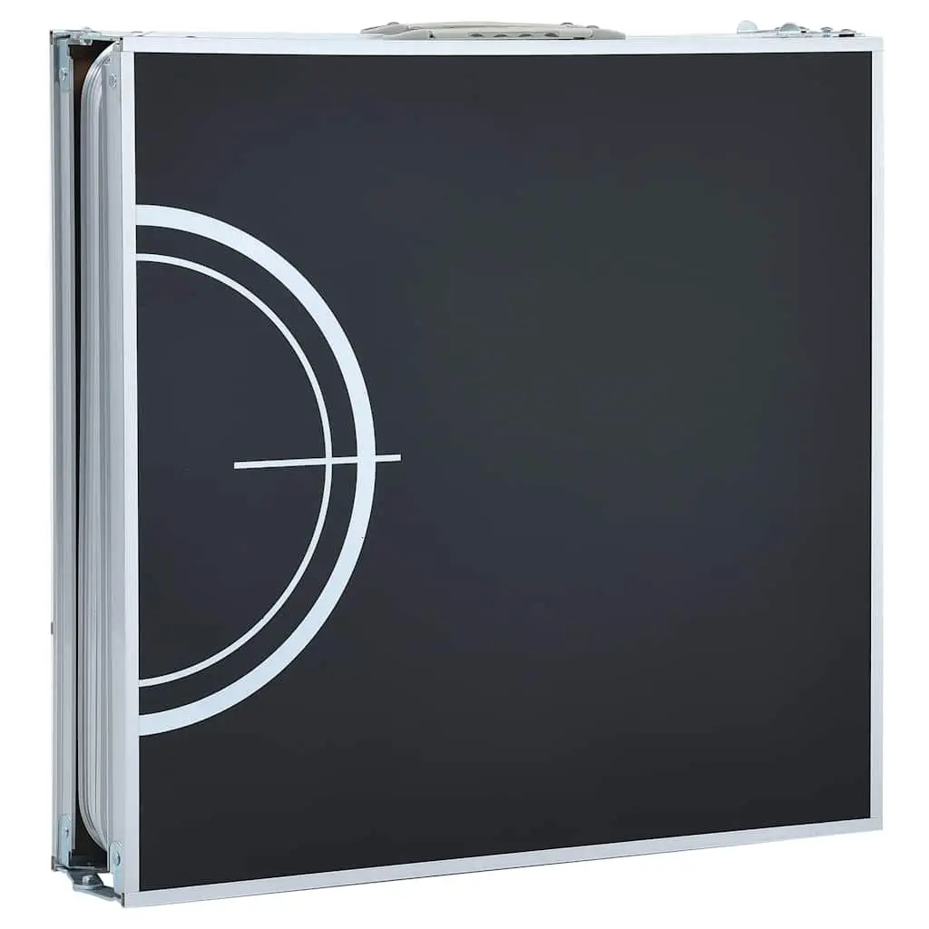 Folding Beer Pong Table Aluminium 240 cm Black