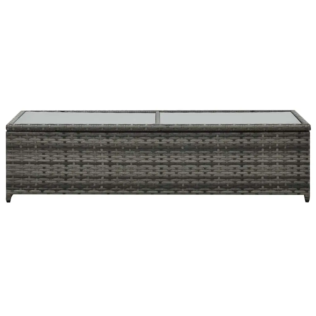 Garden Lounge Set Poly Rattan 4 Piece Anthracite Sofa Coffee Table Stools Cushions