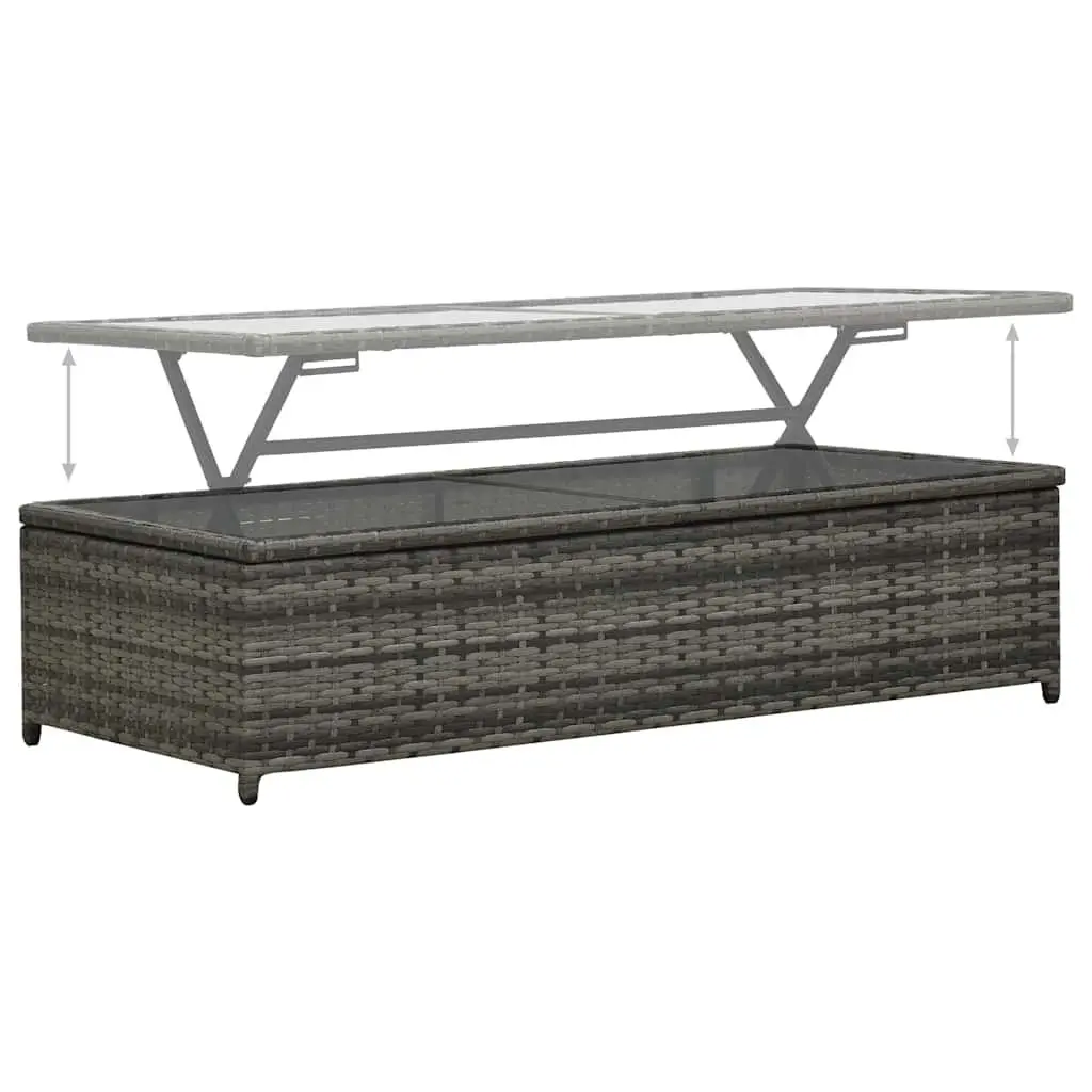 Garden Lounge Set Poly Rattan 4 Piece Anthracite Sofa Coffee Table Stools Cushions