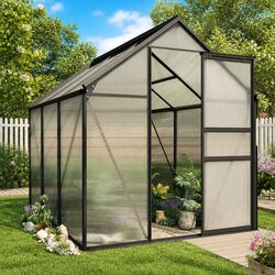 Premium Anthracite Greenhouse with Polycarbonate Panels