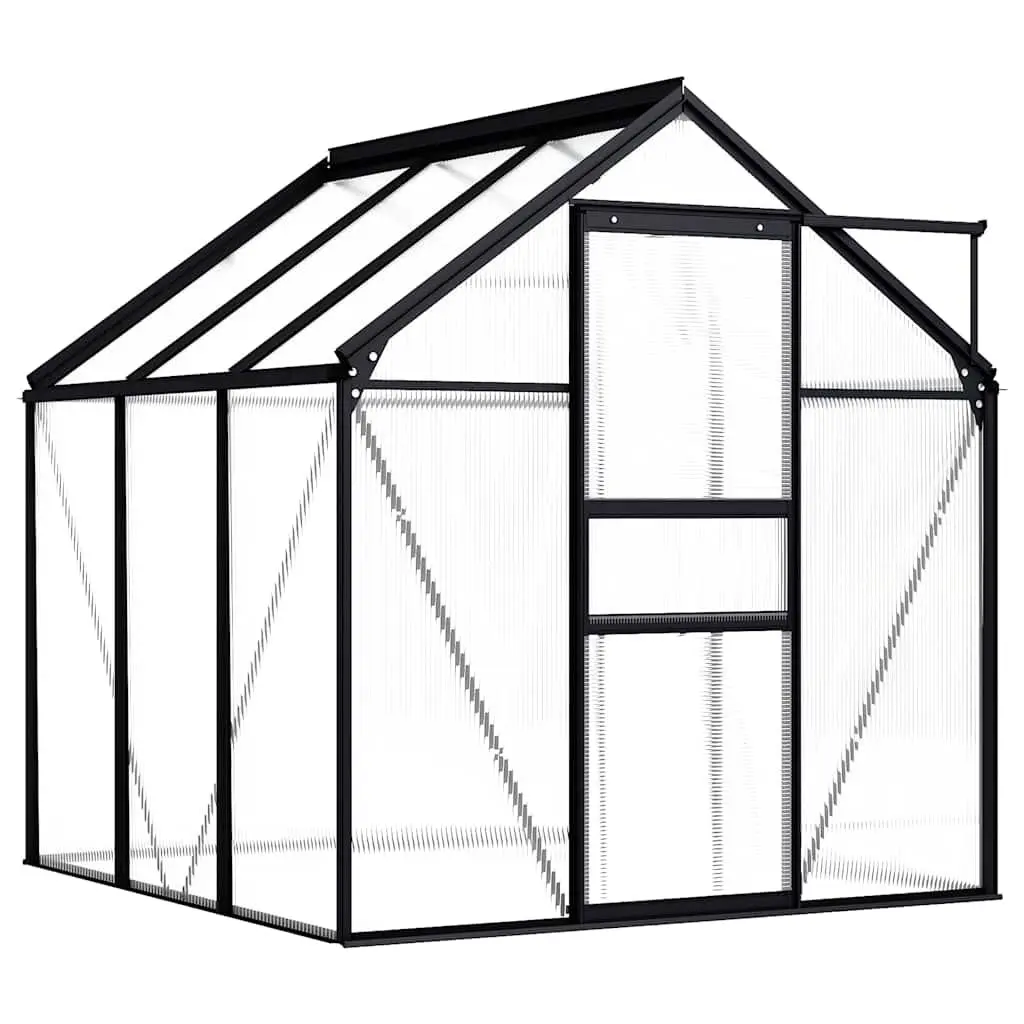 Anthracite Greenhouse with Polycarbonate Panels