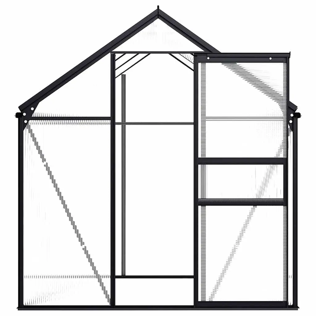 Anthracite Greenhouse with Polycarbonate Panels
