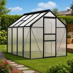 Sturdy Greenhouse with Anthracite Polycarbonate Panels