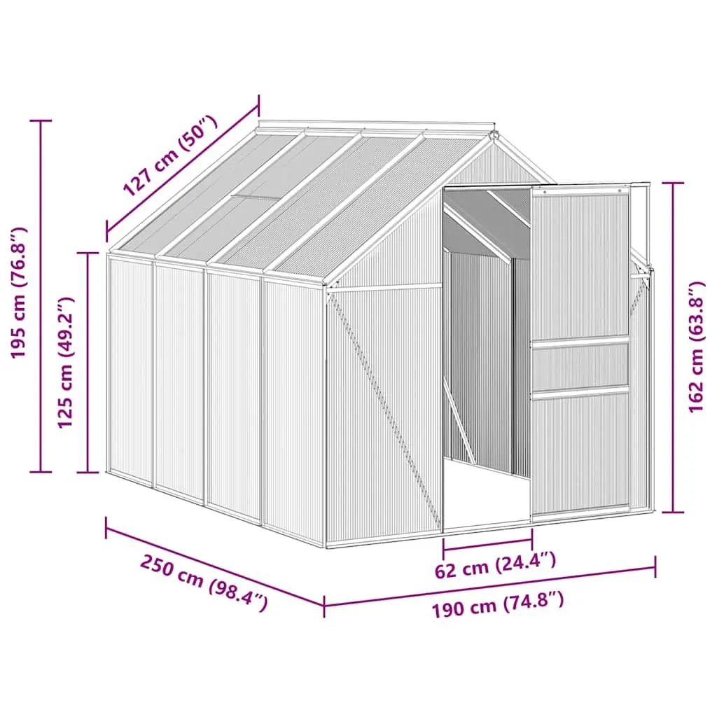 Greenhouse with Anthracite Polycarbonate Panels