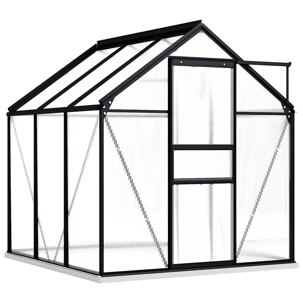 Anthracite Greenhouse with Base Frame and UV Panels