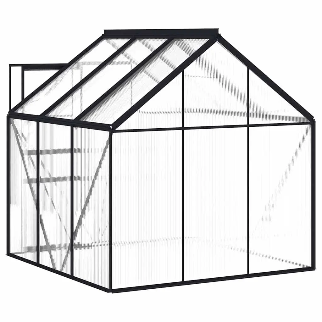 Anthracite Greenhouse with Base Frame and UV Panels