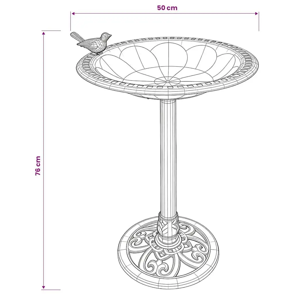 Gold Bird Bath with Sturdy Pedestal Base