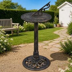 Sturdy Plastic Garden Sundial with Pedestal Base